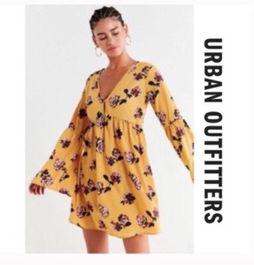 urban outfitters yellow floral dress