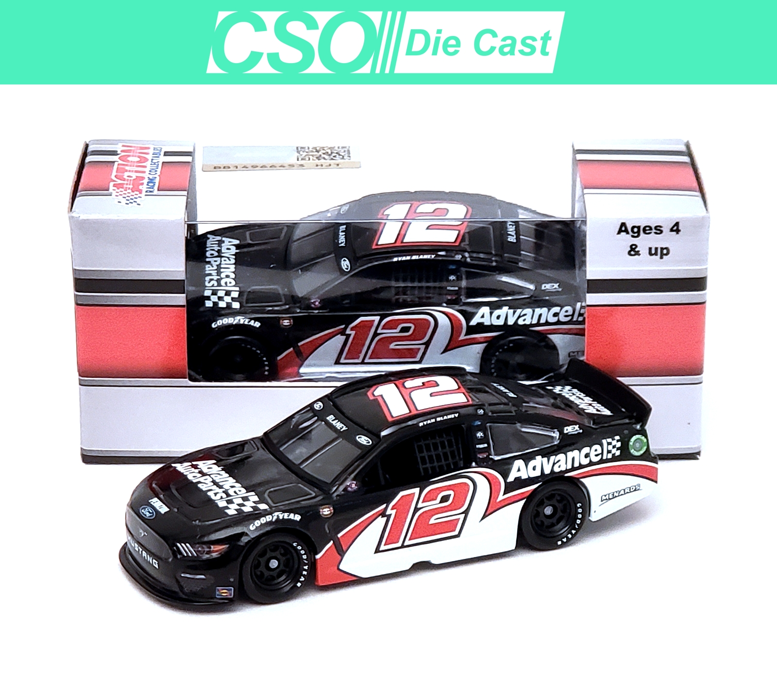 Ryan Blaney 2021 Advance Auto Parts Darlington Throwback 1/64 Die Cast