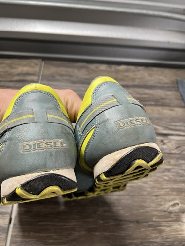Diesel Sneakers Vintage Cream/Grey/Yellow Z Straps Leather/Mesh Girls SZ 13 - Picture 4 of 8