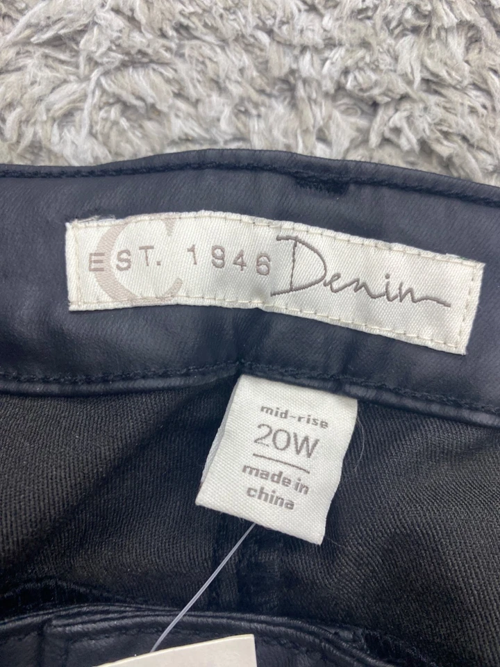 Calça de couro sintético Cato feminina 20W plus preta cintura média tornozelo magro EST 1946 nova com etiquetas - Imagem 3 de 4