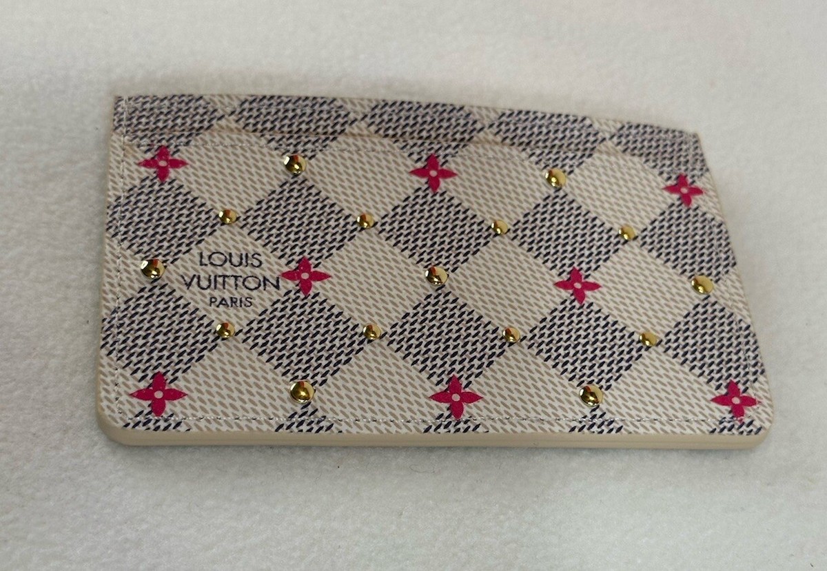 Louis Vuitton Damier Azur Studded Flower Card Holder N64613