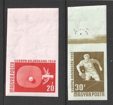 Hungary table tennis IMPERFORATED 2 v. MNH
