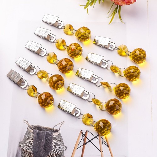 10Pcs Color Crystal Tablecloth Clip 20MM Glass Lighting Ball Tablecloth Clamps - Picture 11 of 13