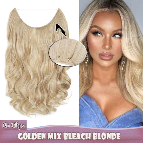 Secret Stirnband Draht Haarverlängerung Hidden Wire Haarteil Hair Extensions 24" - Bild 70 von 81