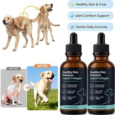 2Pack Healthy Petz Premium Liquid Collagen For Dogs, Supplement With Collagen
