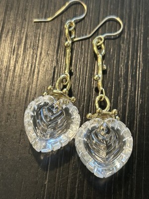 Ulla Johnson Carved Earrings Rock Crystal Carved Heart