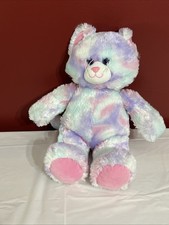 Build A Bear Plush Pastel Swirl Tie Dye 16" Kitty Kitten Cat Pink Purple Blue