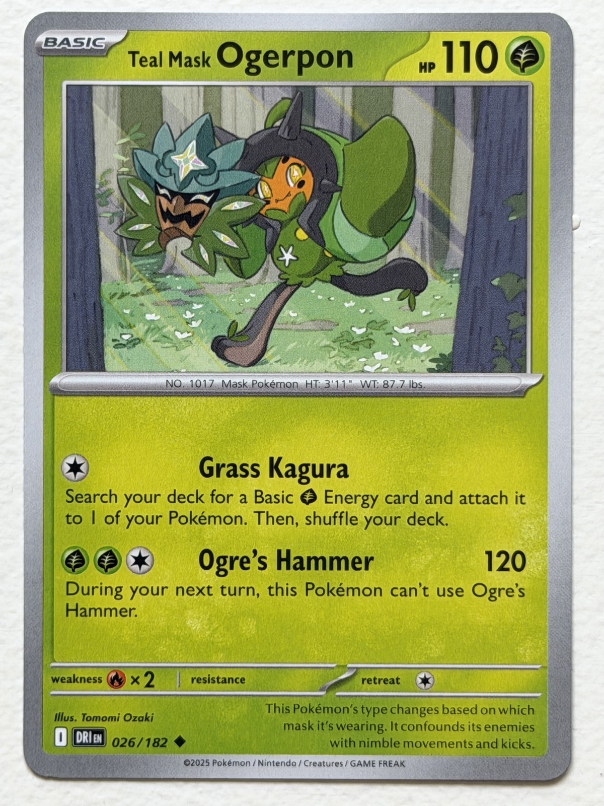Teal Mask Ogerpon 26/182 Destined Rivals Uncommon Near Mint Pokemon