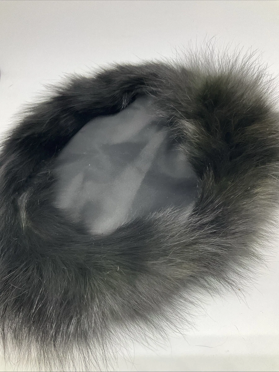Vintage King Furs Memphis Black Fox Fur Pillbox Hat Womens Cossack Style Luxe Fox Fur Original Vintage Hats for Women for sale | eBay main image 3