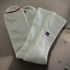Vintage Levi's Tube Socks White Acrylic 21" Red Toe 80's 90's Men's 10-13