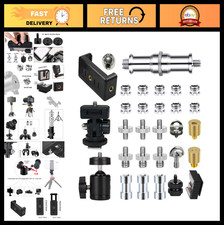30-Pack Tripod Screw Mount Kit 1/4" to 3/8" Adapter, Swivel Ball Head Hot Shoe