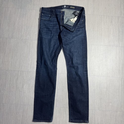 7 For All Mankind, 7 For All Mankind Pants Mens 33x32 Blue Slimmy Slim Skinny Denim Stretch VINTAGE