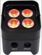 Rockville BEST PAR 50 4-Pack DMX RGBWA UV Rechargeable Par Can Wash Lights