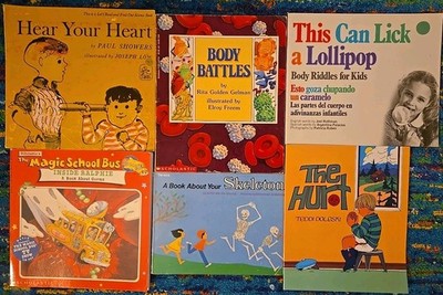VTG 90s 80s 70s ''Human Bodies'' Childrens Book Lot - Skeleton, Germs, Heart, Feel