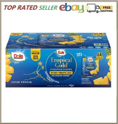 Dole Tropical Gold Pineapple Chunks, 15.25 oz., 6 pk.