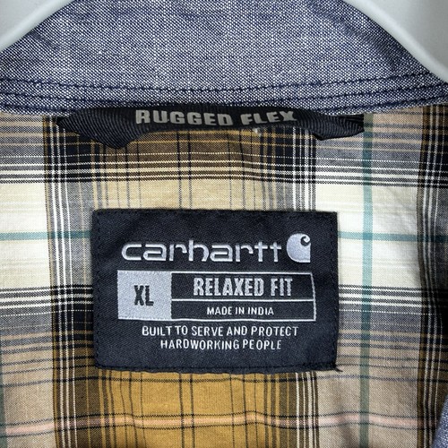Camisa Occidental Carhartt Resistente Flex Perla A Presión Hombres XL Manga Larga Calce Relajado Cuadros - Imagen 5 de 12
