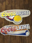 Vintage Coors Light Beer Tin Signs Set Of 3 Basketball & Baseball Rare HTF