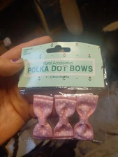 Vintage Floral Accessories Pink Polka Dot Bows 2" Mini Dot 