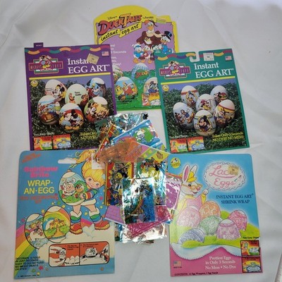 Vtg 90s Sunhill Disney Egg Wraps Mickey's Stuff For Kids Instant Easter Egg Art