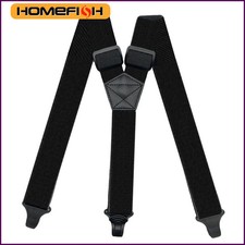 Heavy Duty Work Suspenders for Men 3.8cm Wide X-Back with 3 Plastic Gripper