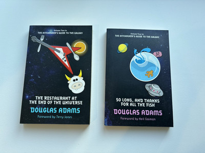 Douglas Adams Hitchhiker's Galaxy 2&4 Restaurant End Universe & So Long Thanks