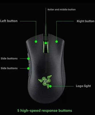Razer DeathAdder Essential Gaming Mouse Wired   6400 DPI Optical Esports Mouse