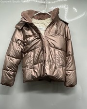 Abercrombie  Fitch Kids Pink Long Sleeve Full-Zip Hooded Parka Jacket Size 9/10