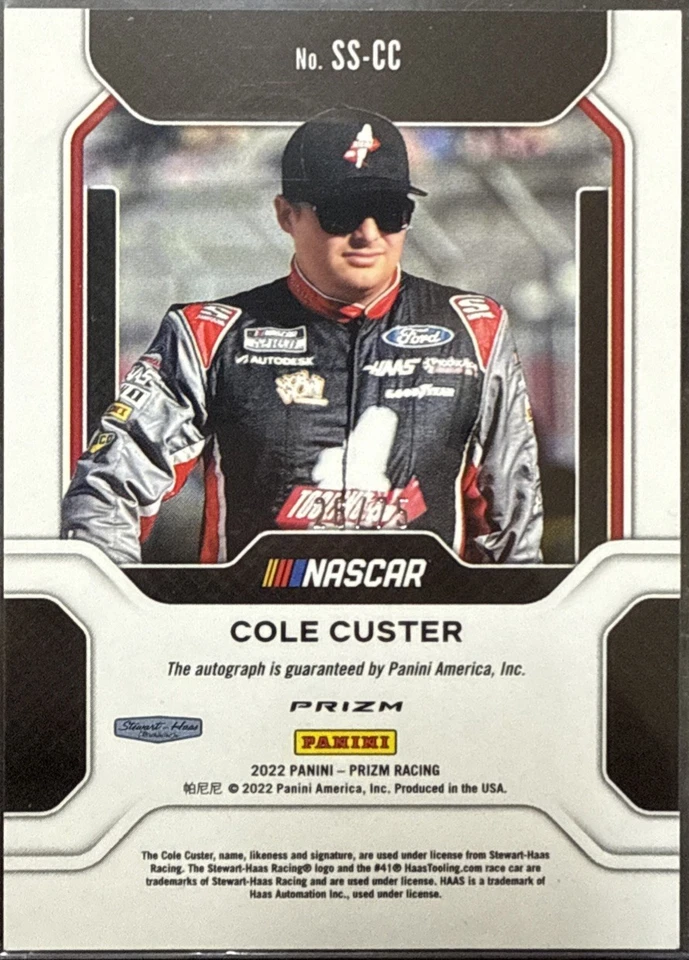 2022 Panini Prizm NASCAR Carolina Blue Scope SS-CC Cole Custer AUTO #26/75 - Image 2 of 2