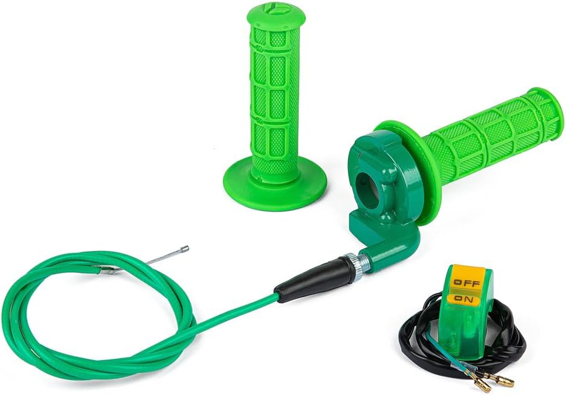 New 7/8" 22mm Twist Throttle Accelerator Handle Grips and Cable Set with Kill On