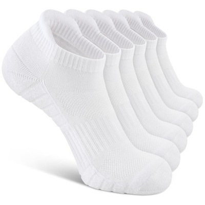Athletic Ankle Socks Low Cut Cushioned Anti-Blister Tab 6 Pairs Size 9-12