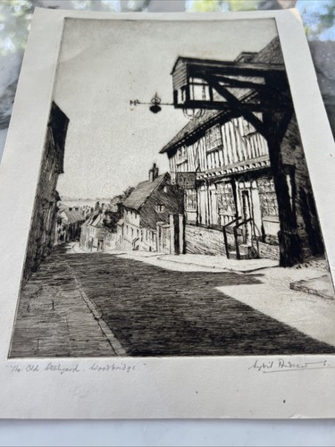 Grabado Sybil Andrews (canadiense 1898-1992) The Old Steelyard, Woodbridge, 1929 - Imagen 5 de 5