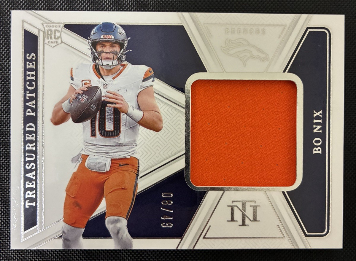 2024 National Treasures Bo Nix #TP-BNX Treasured Patches Rookie 08/49 (MEM,RC)