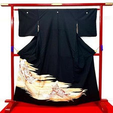 Kimono japonais « TOMESODE » soie/fleur/pin/traditionnel/longueur : 165 cm...