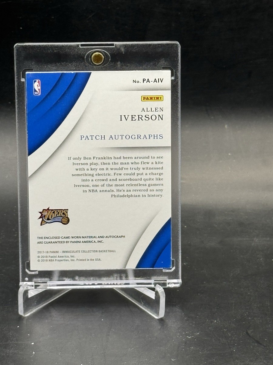 その他 Allen Iverson Jersey Card Logoman Patch 2017 Panini Immaculate Allen Iverson Logoman Patch Auto 1/1