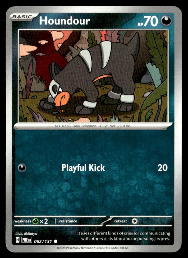 2025 Scarlet & Violet Series - Prismatic Evolutions Houndour Common #62