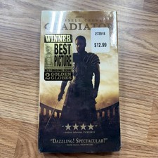 Gladiator VHS Sealed New Russell Crowe Ridley Scott Epic Drama Award Winner