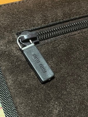 MIU MIU 1999s Archive Bicolor Suede Canvas Waist Bag Crossbody