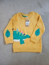 BNWT Frugi 100% Cotton Bumblebee Dinosaur 🦕 Easy On Jumper Sweatshirt, 5-6 yrs