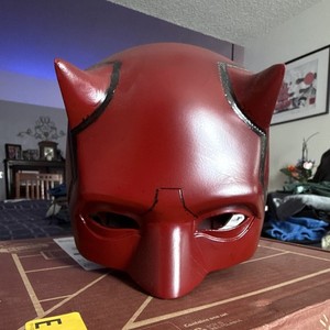 Daredevil Horned Cosplay Helmet Mask with Removable Red Eye Lenses