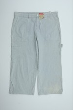 M&S Women's Jeans Size 18 Short Blue Mix Striped Wide-Leg Cargo Pockets Zip New
