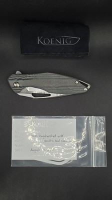 Koenig Knives Custom Arius Flipper, M390 Two Tone, Team Camo Carbon, Gen 4