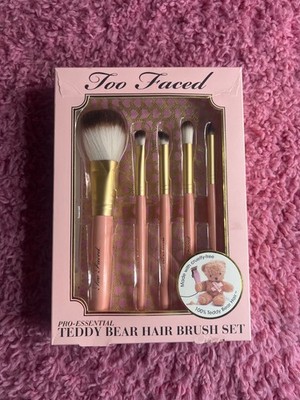 Too Faced Teddy Bear Hair Brush Set HTF Cruelty-Free Makeup Brushes