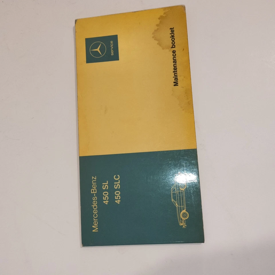 Folleto de mantenimiento original Mercedes-Benz 450 SL 450 SLC Foto 2 de 4
