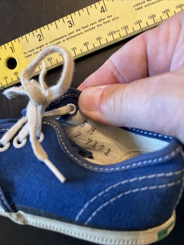 Vintage 1972 PF FLYERS Converse Blue Canvas Athletic Shoes Boys / Toddlers 6 USA - Picture 16 of 16
