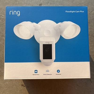 Ring Floodlight Cam Wired Plus Motion-Activated Camera 1080p White -NEW/SEALED-