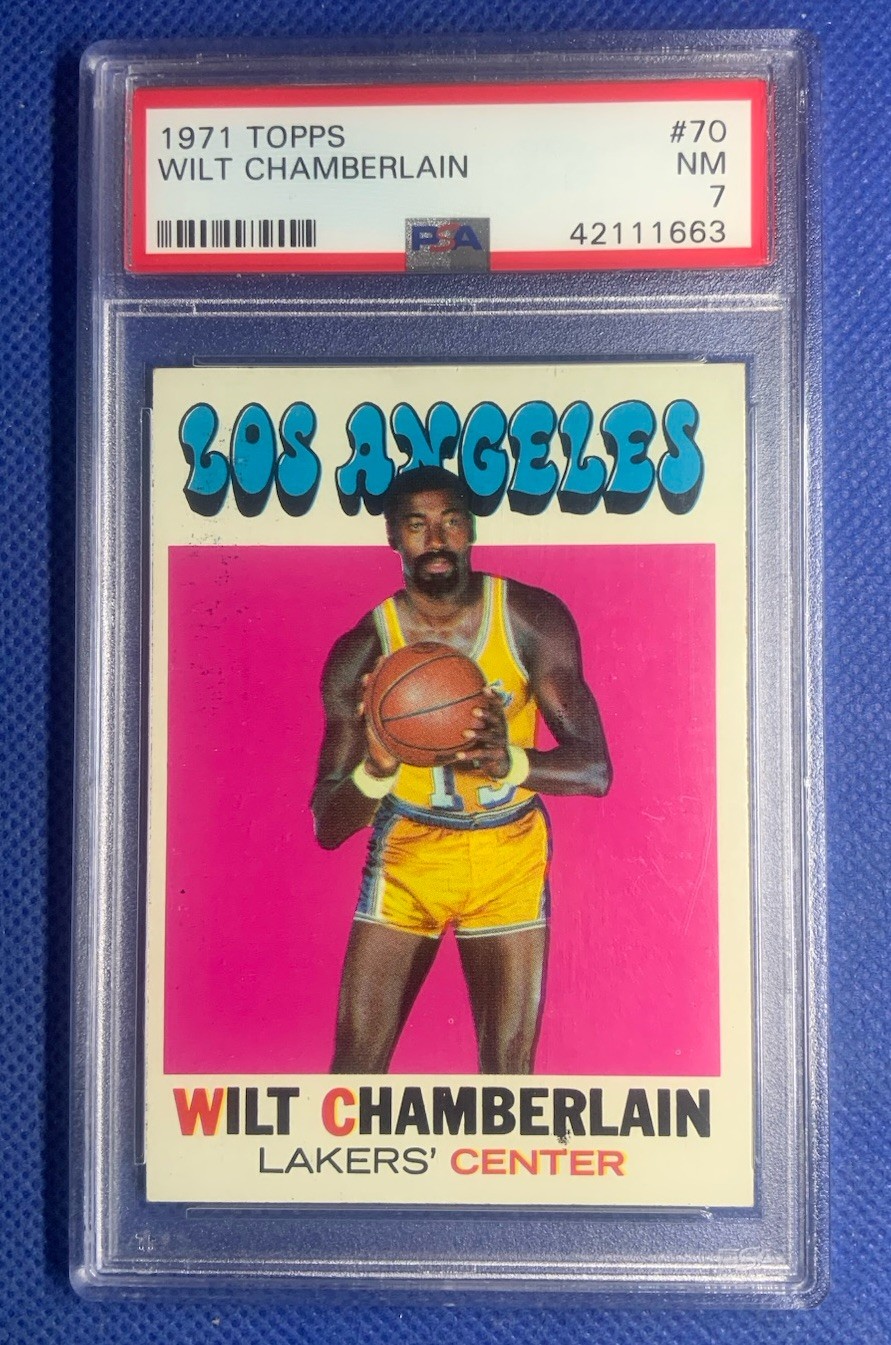 1971 Topps #70 WILT CHAMBERLAIN PSA 7 NM TOPPS HOF LA LAKERS 76ERS