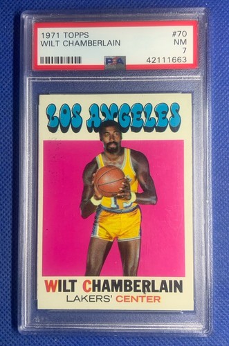 1971 Topps #70 WILT CHAMBERLAIN PSA 7 NM TOPPS HOF LA LAKERS 76ERS