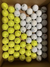 60 Titleist AVX￼Brand AAAA White & Yellow  Golf Balls ( Some With Logos)