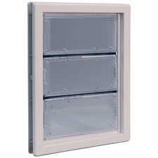 Dual-Pane LEXAN Air Seal Pet Door for Large Dogs - Easy Install, 10.25" x 15.75"