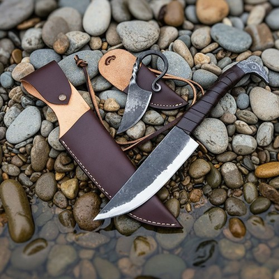 #ad Raven Head Knife Carbon Steel Viking Culture 2 Piece Viking Knife Set 10.3quot; $18.60